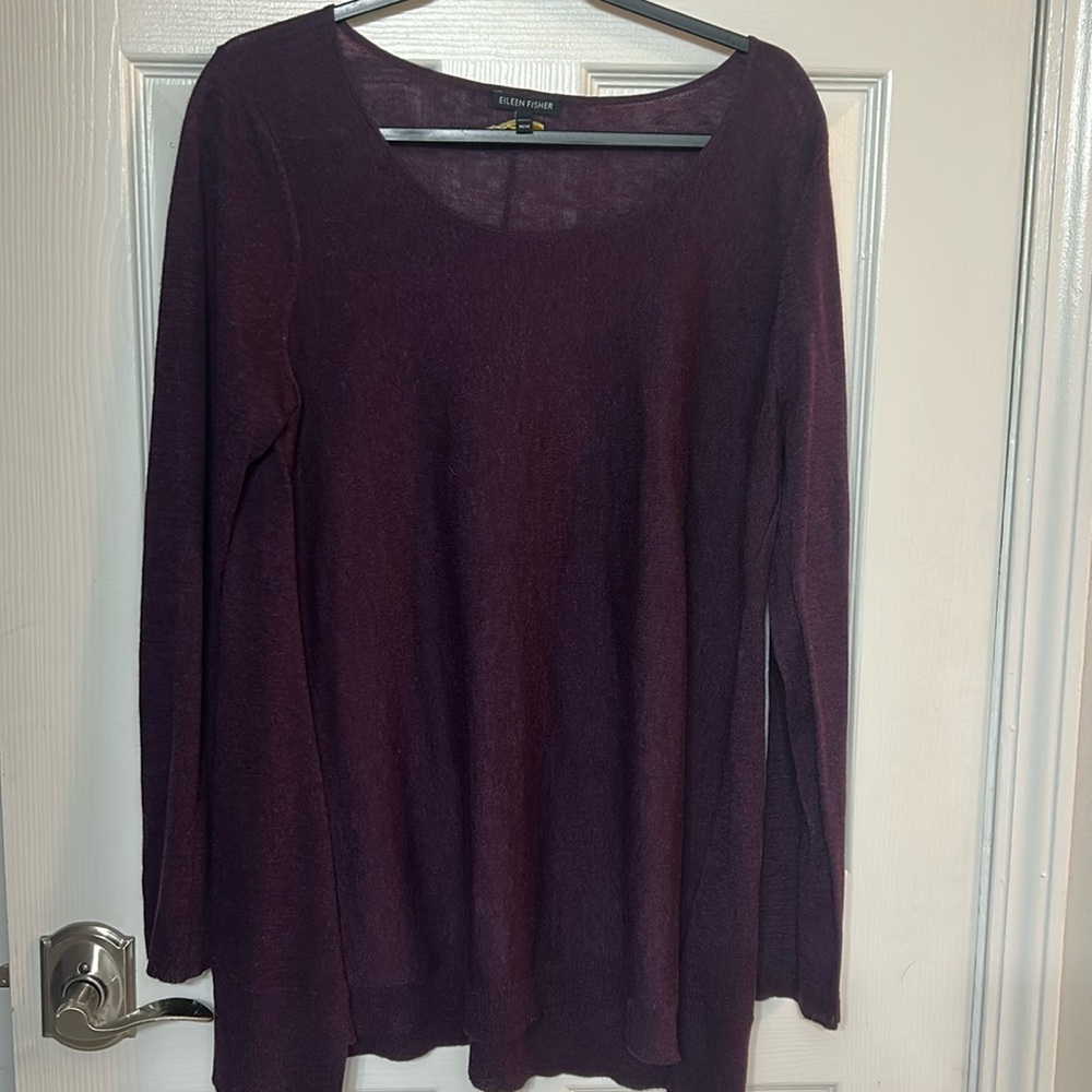 Eileen Fisher Fine Knit Tencel Wool Alpaca Sweater
